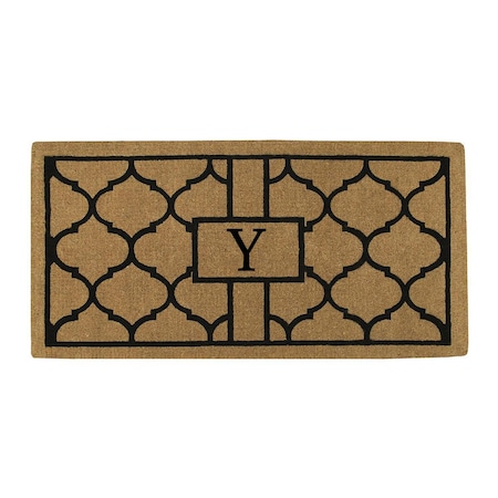 Calloway Mills Monogram Door Mat, Natural, Black, 36 in W x 72 in L 180083672Y